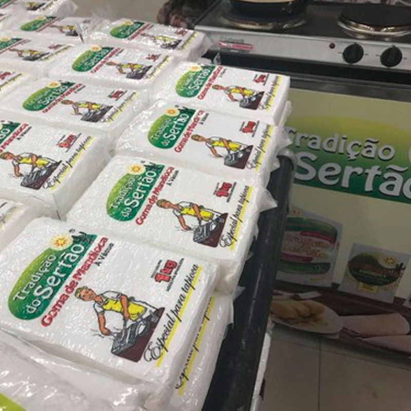 Goma de mandioca para tapioca a vácuo - Tradição do Sertão